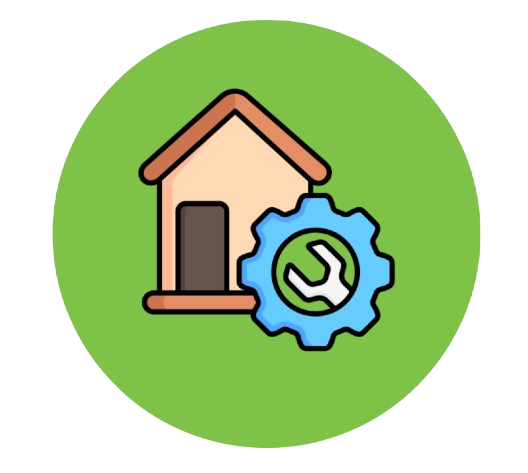 Ícone de preparação e reparos do imóvel para uma administração de imóveis